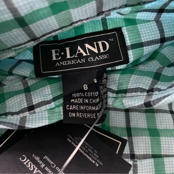 E-land button down dress shirt size 8 New with tags in bag - Picture 5 of 6